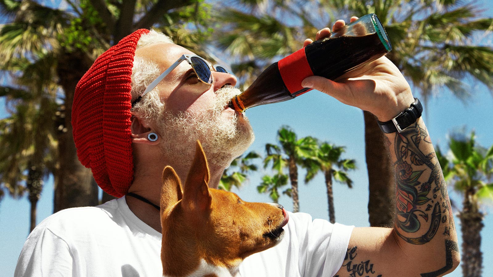 Santa Claus drinking cola
